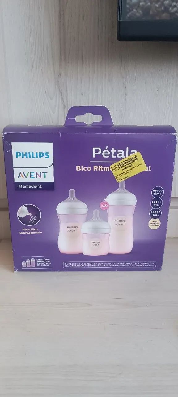 Kit com 3 mamadeiras Avent