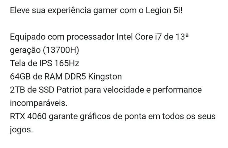 Troco notebook Legion 5i full performance e jogos em pc gamer  - Foto 5