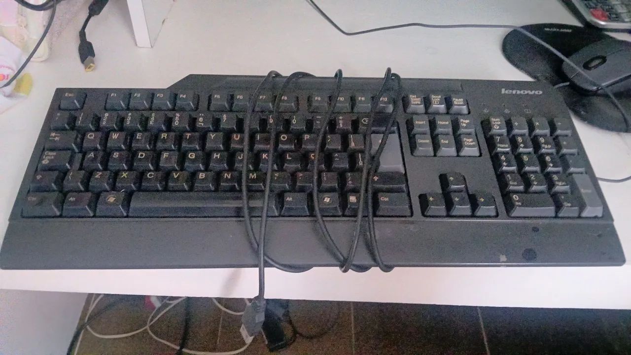 Teclado Lenovo Com Fio Funcionando - Foto 3