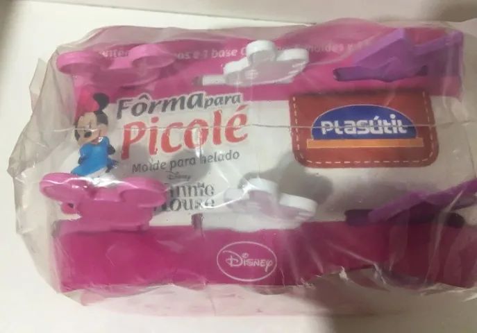 Forma para 6 Picolés, Sorvetes Plasútil Livre Bpa da Minnie cor Rosa - NOVA - Foto 3