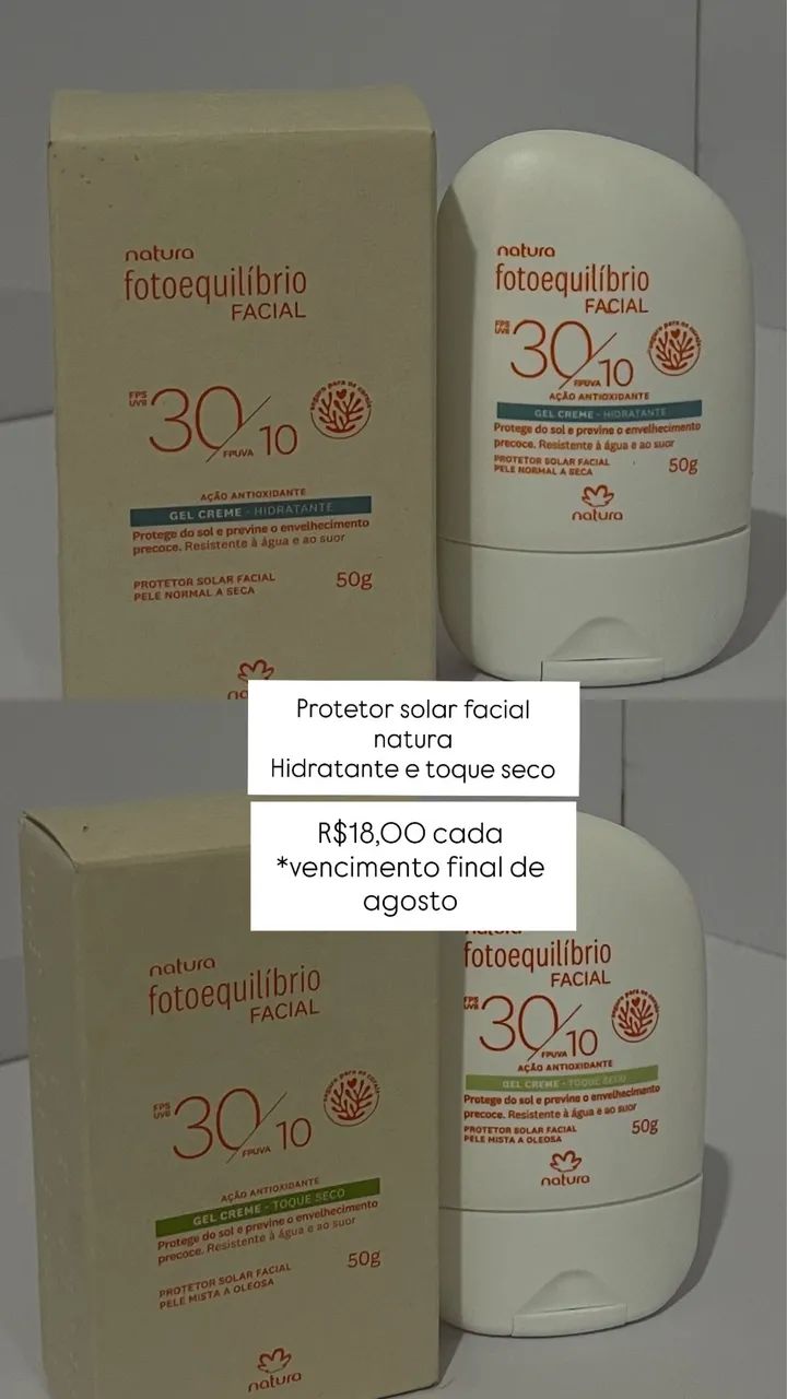 Protetor solar facial natura 