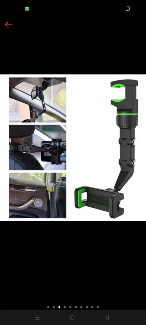 Suporte celular retrovisor interno carro - Foto 2