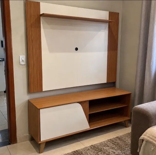 Rack Com Painel Para TV Até 43 Polegadas (Entrega Em Até 24h)