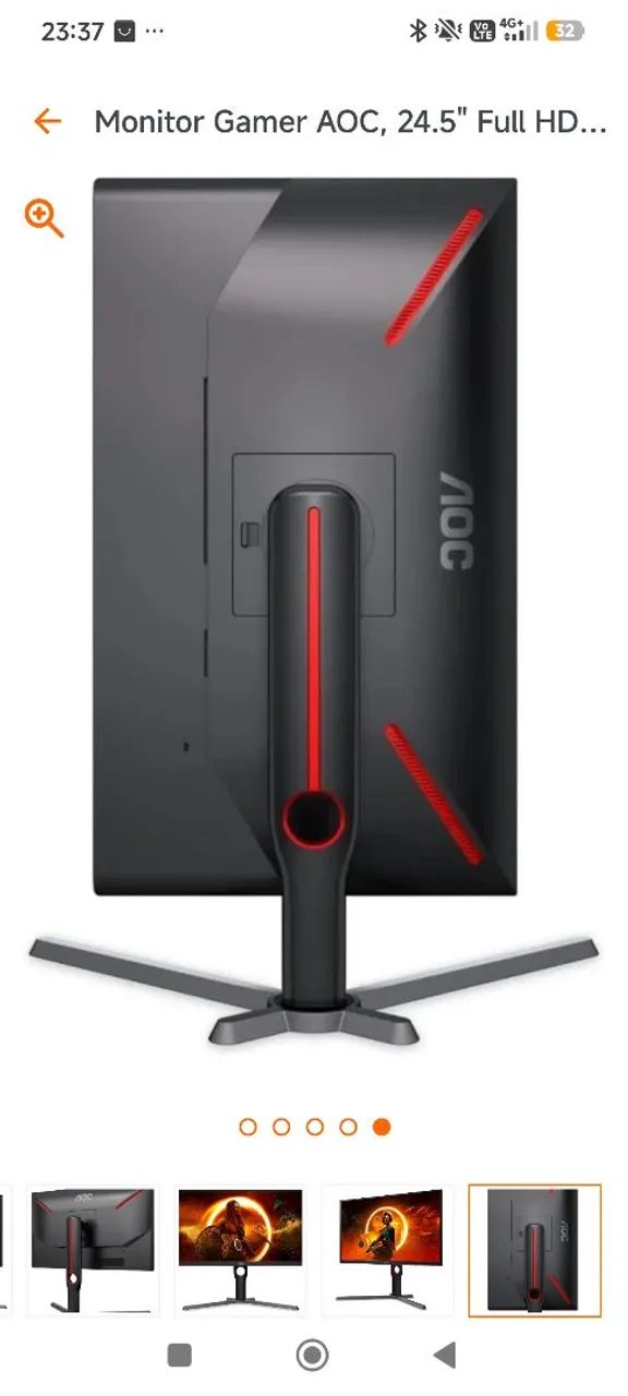 Monitor gamer AOC 240hz