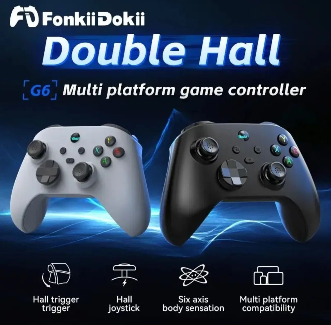 Joystick Fonkiidokii G6 com hall effect PC/Switch/android