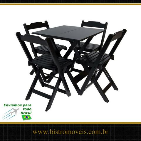 Conjunto Mesa Bar Dobravel 70x70 - Madeira - Resistente a Umidade - Foto 3