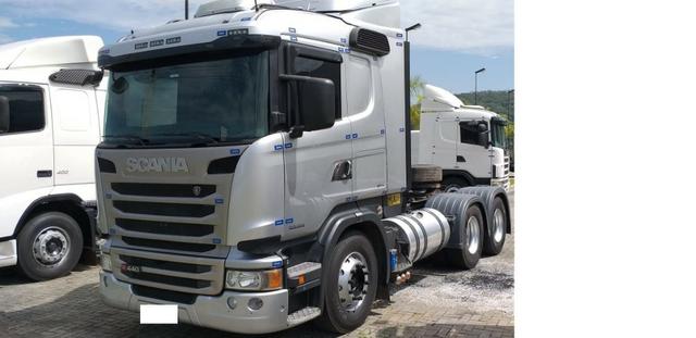 Caminhao scania r 440 6x2 prata completo motor novo ano 2014 - Foto 2
