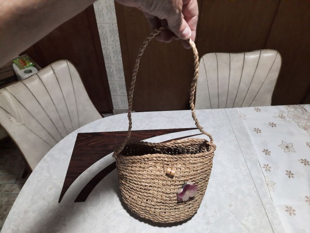 Bolsa moda Praia e Piscina de Palha Rústica.  Vintage .  - Foto 2