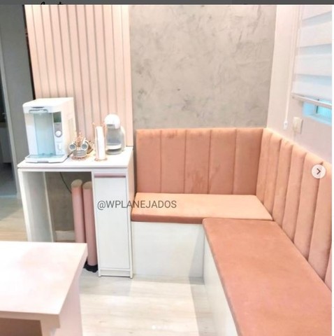 Móveis Rosa Ripado para Estética - Clínicas - Studios - Nails - Consultórios - Foto 4