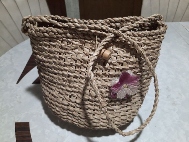 Bolsa moda Praia e Piscina de Palha Rústica.  Vintage . 