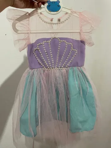 Vestido Infantil de Festa Pequena Sereia Fantasia em Promoção na