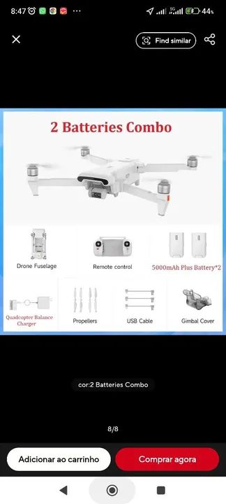 1 Drone Xiaomi Fimi X8 Tele Novo Lacrado + 2 Baterias Plus - Foto 5