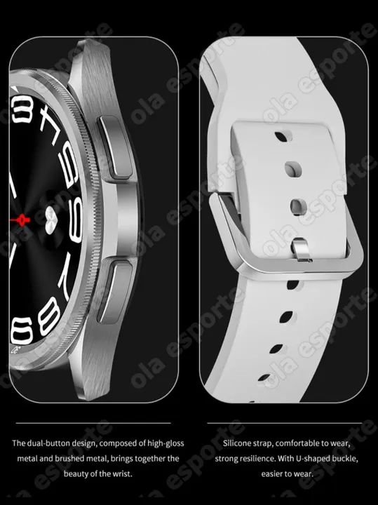 Smartwatch NFC Clássico - Display Amoled - Branco - Foto 5