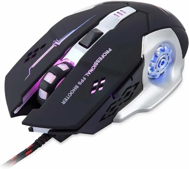 Mouse Gamer USB Com LED 4800 DPI 6 Botões EBAI - FZF-F9 - NOVO (1 UNIDADE) - Foto 4