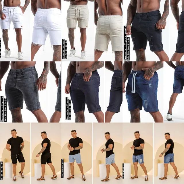 Bermuda jeans masculina 