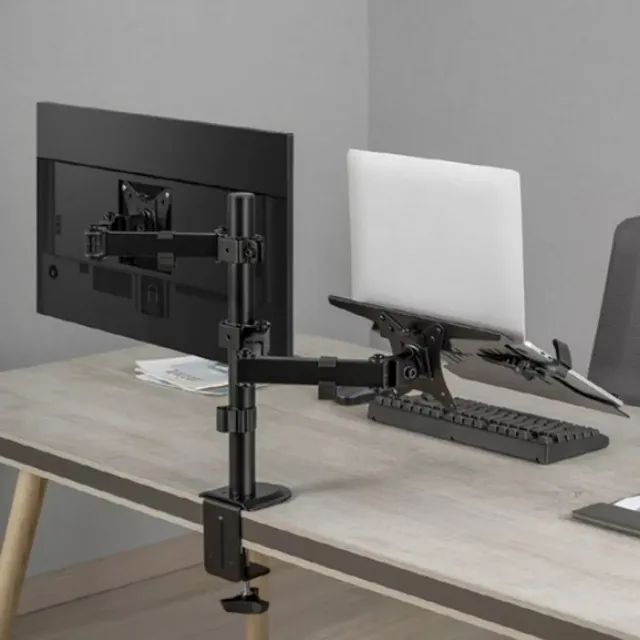 Suporte Duplo Articulado De Mesa Para Monitor e Notebook BMG-33 - Foto 4