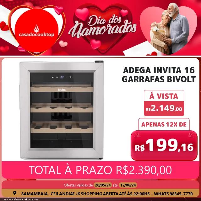 Adega invita 16 garrafas bivolt
