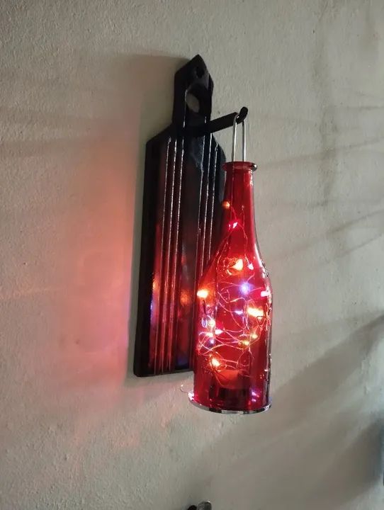 Luminária de Vidro pra vela e luz de led com suporte 