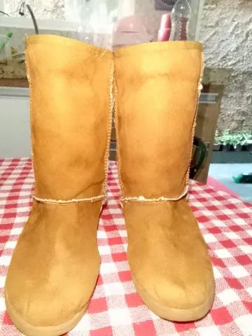 BOTA MOLEQUINHA FEMININA INFANTIL n°26. COURO CAMURÇA/MARROM. - Foto 3