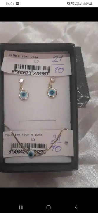 Brinco e Pulseira de Olho Grego