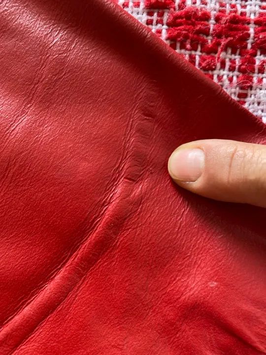 Jaqueta de couro LEGÍTIMO vermelha feminina - Foto 3