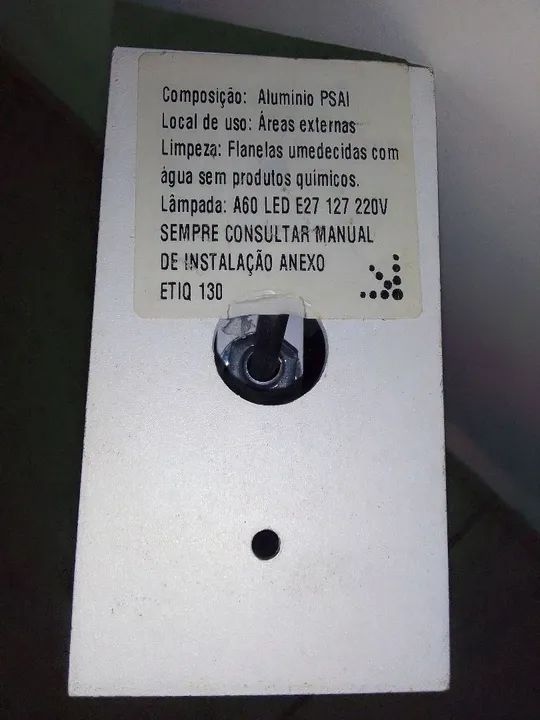 Luminária poste, 40 cm, alumínio, design,, nova, sem uso - Foto 2