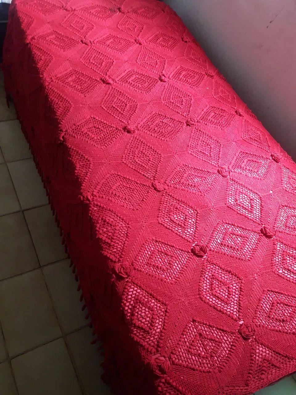 Coucha de crochê feita a mão para casal - Foto 4