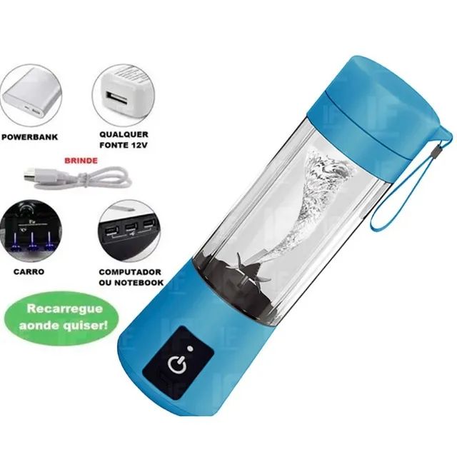 Mini Liquidificador Portátil Recarregável Mixer Usb Academia - Foto 3