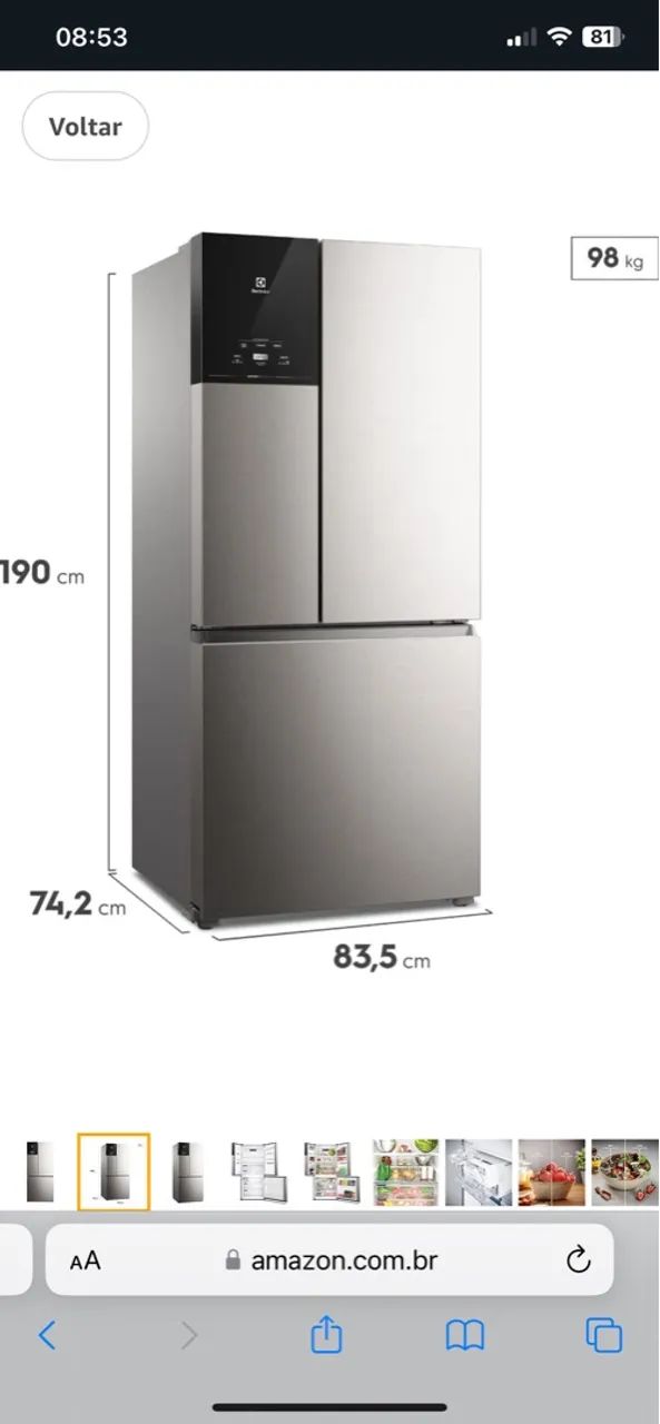 Geladeira Electrolux inverse e inverter 3 portas inox na caixa  - Foto 3