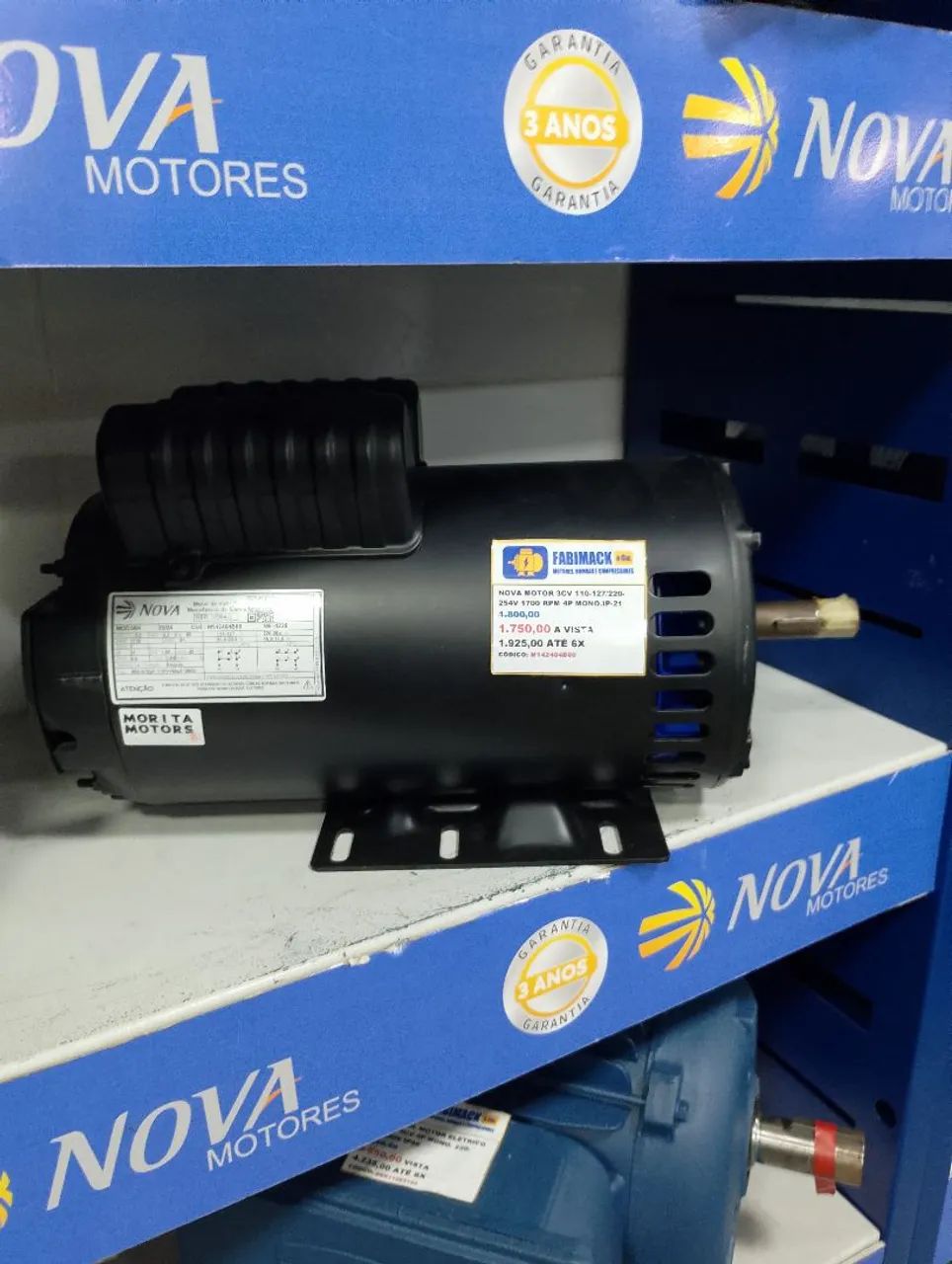 MOTOR ELETRICO  3.0CV 4P 1750RPM MON 127/220V NOVA - Foto 2