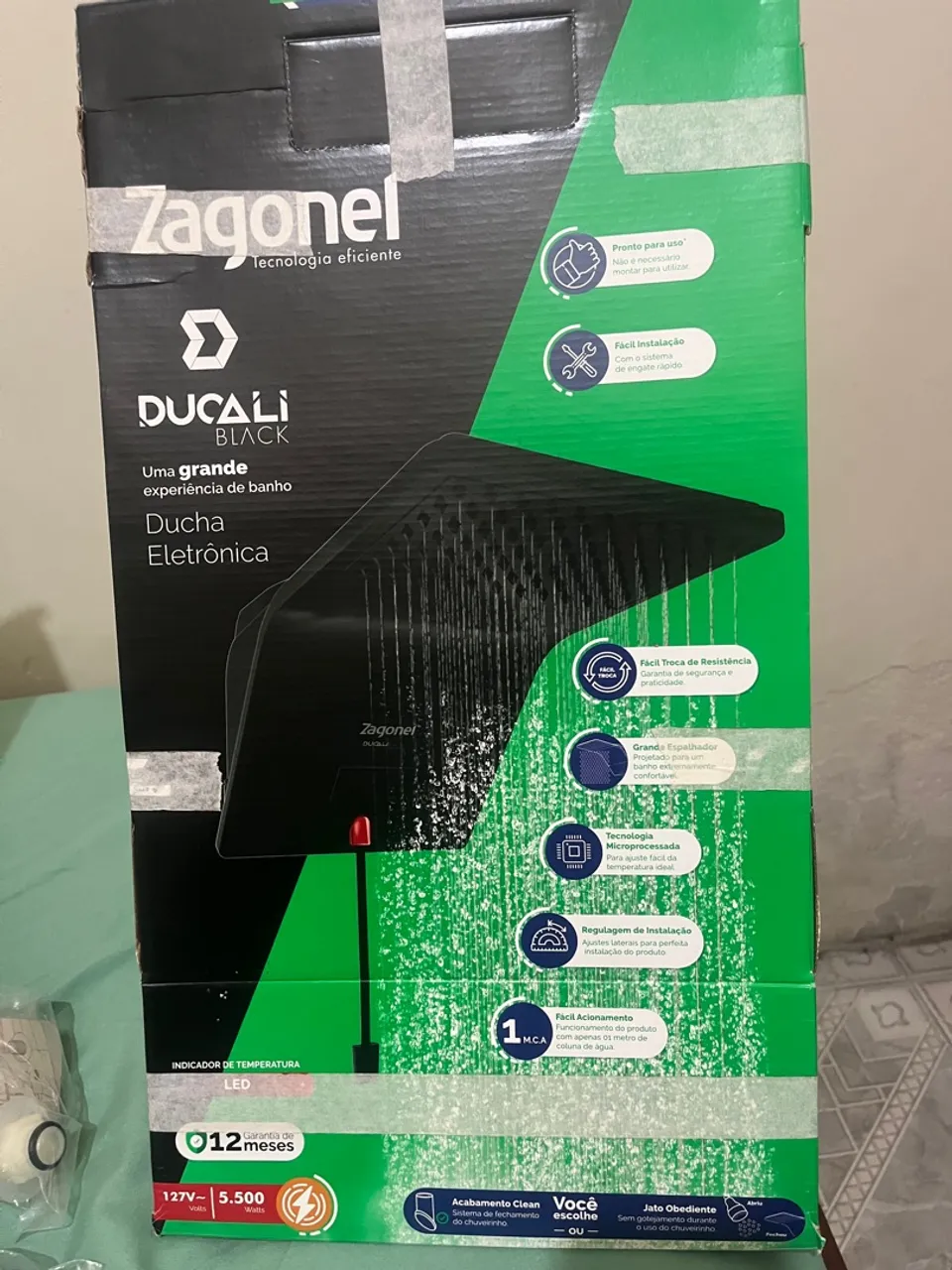 Ducha Elétrica Zagonel Ducali Black - Banho Confortável