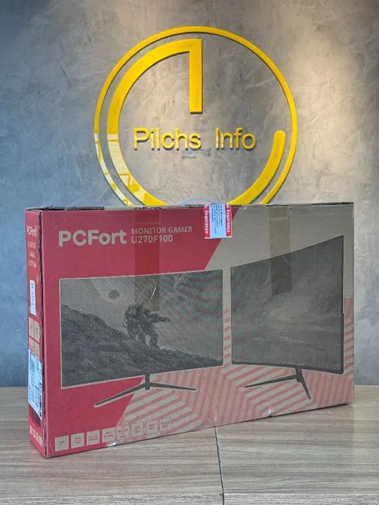 Monitor Gamer PCFort U270F100 27* 100Hz 1MS Curvo Novo - Garantia - Loja Física - Olx - Foto 3