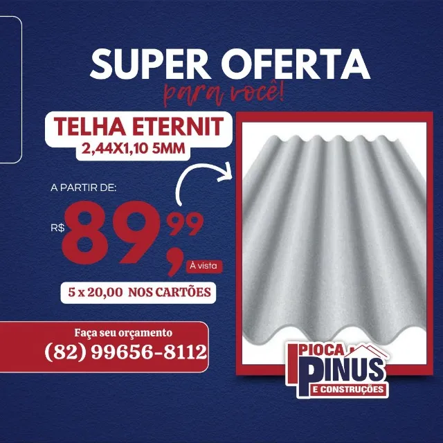 TELHA ETERNIT 2,44X1,10 5MM