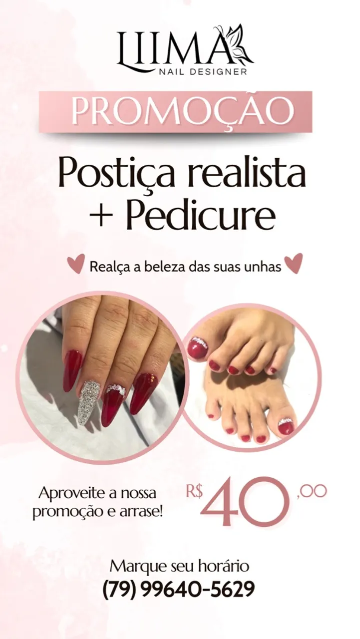 Promoção: Postiça Realista + Pedicure por R$40!