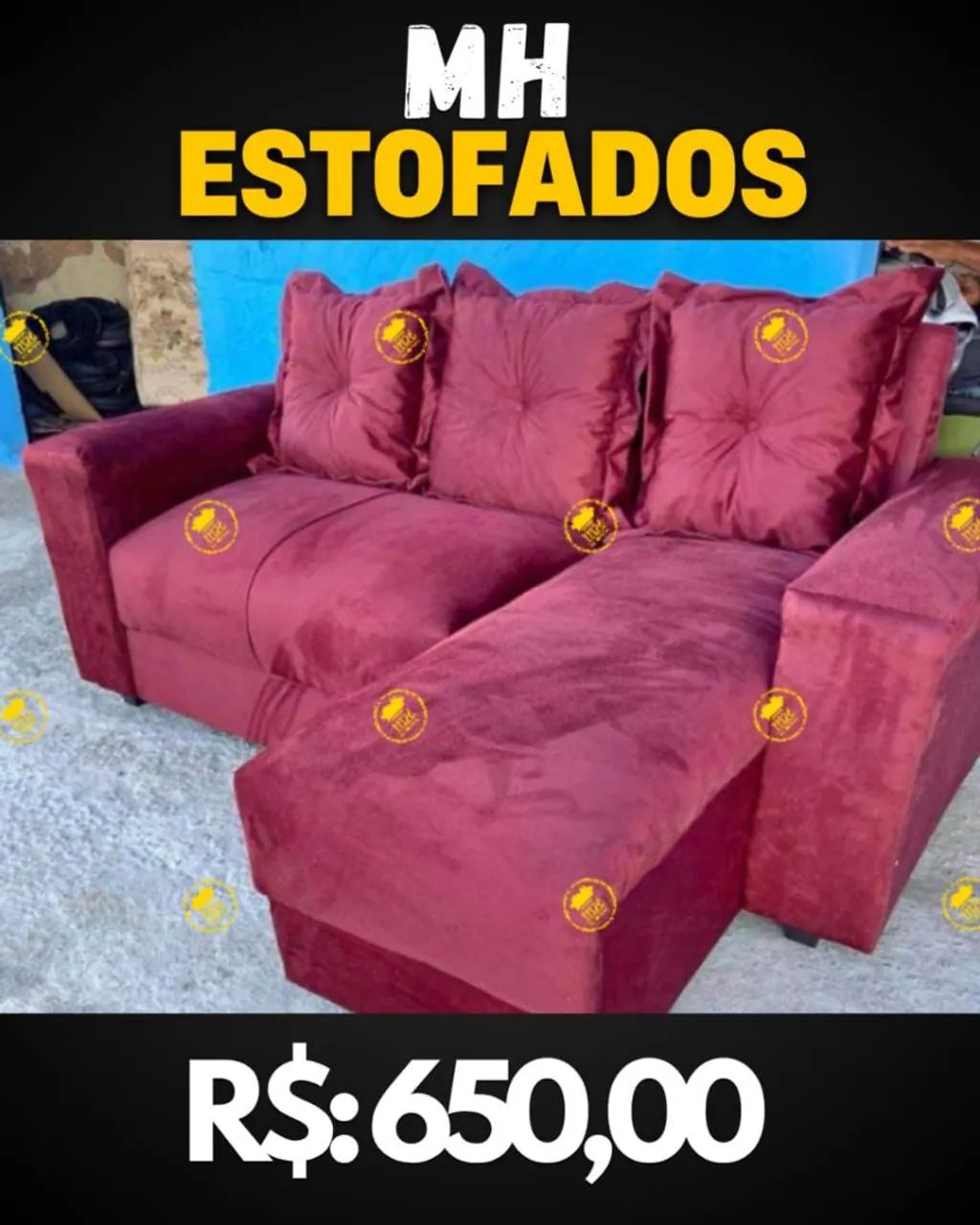 Sofá de Canto Estofado Bordô - Conforto e Estilo!