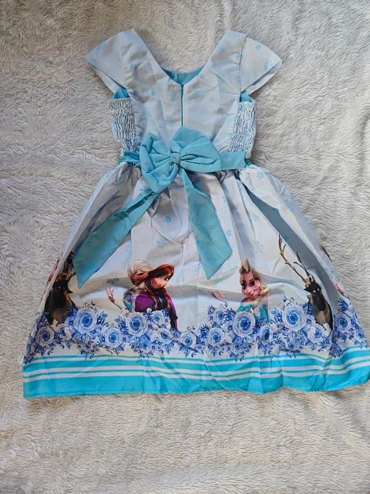 Vestido NOVO Frozen Infantil - Tamanho 8 Anos - Foto 2