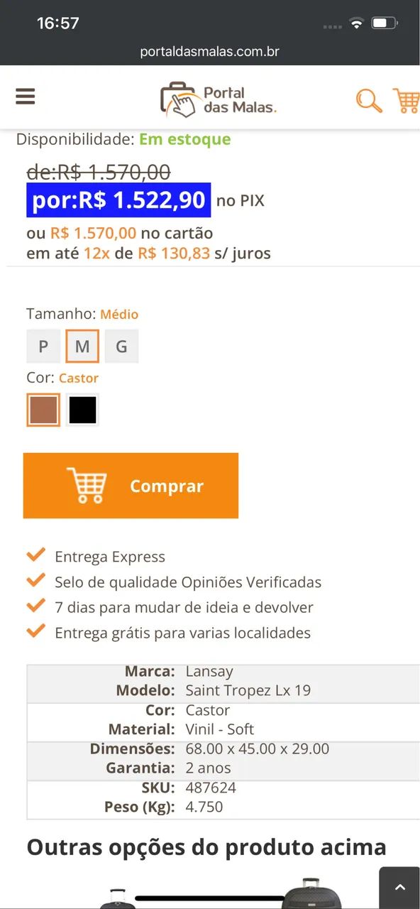 Mala de viagem lansay grande - Foto 5