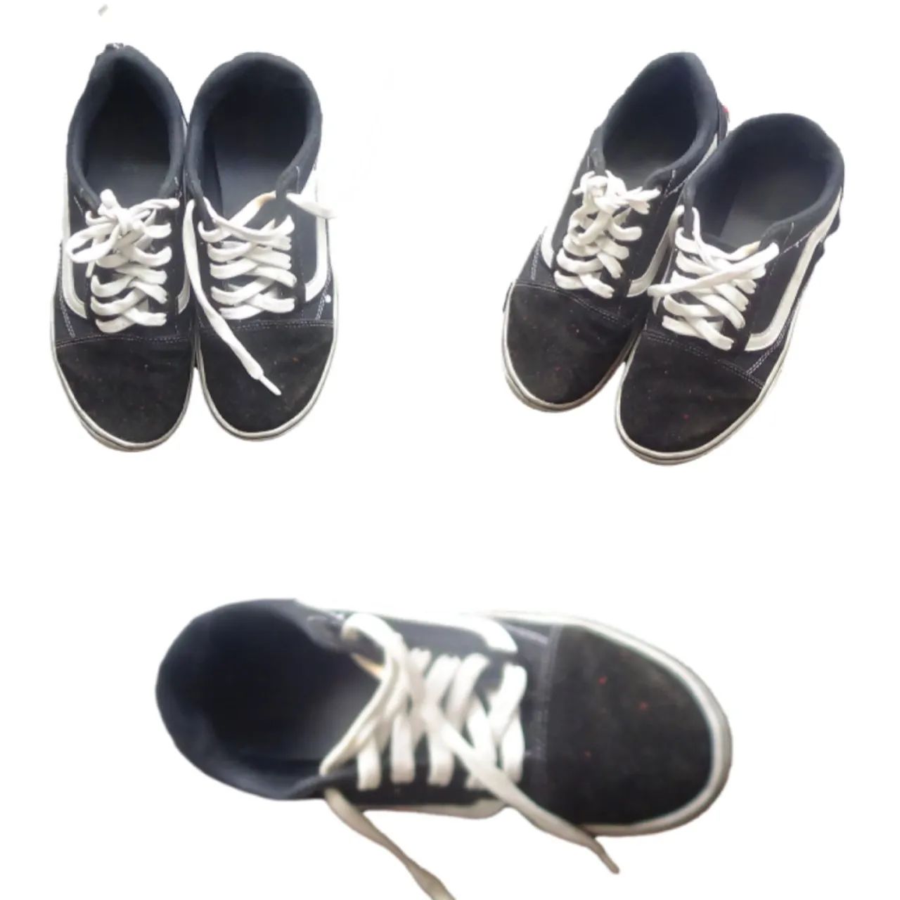 Tênis Vans preto com listras Brancas - Numeração 38. 