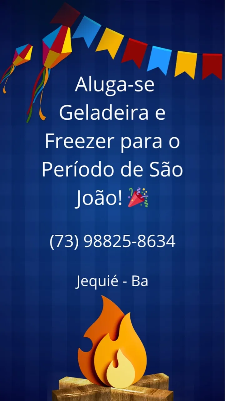 Aluguel de Geladeira e Freezer para o São João em Jequié
