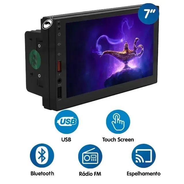 Central Multimídia 7" Bluetooth + Espelhamento - NOVA!  