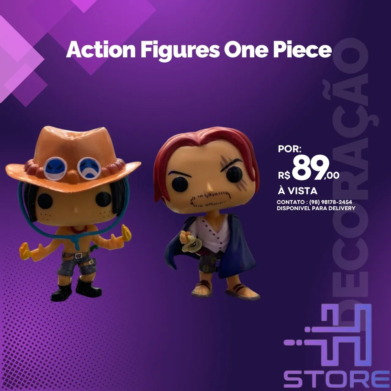 Bonecos One Piece - Luffy e Shanks 