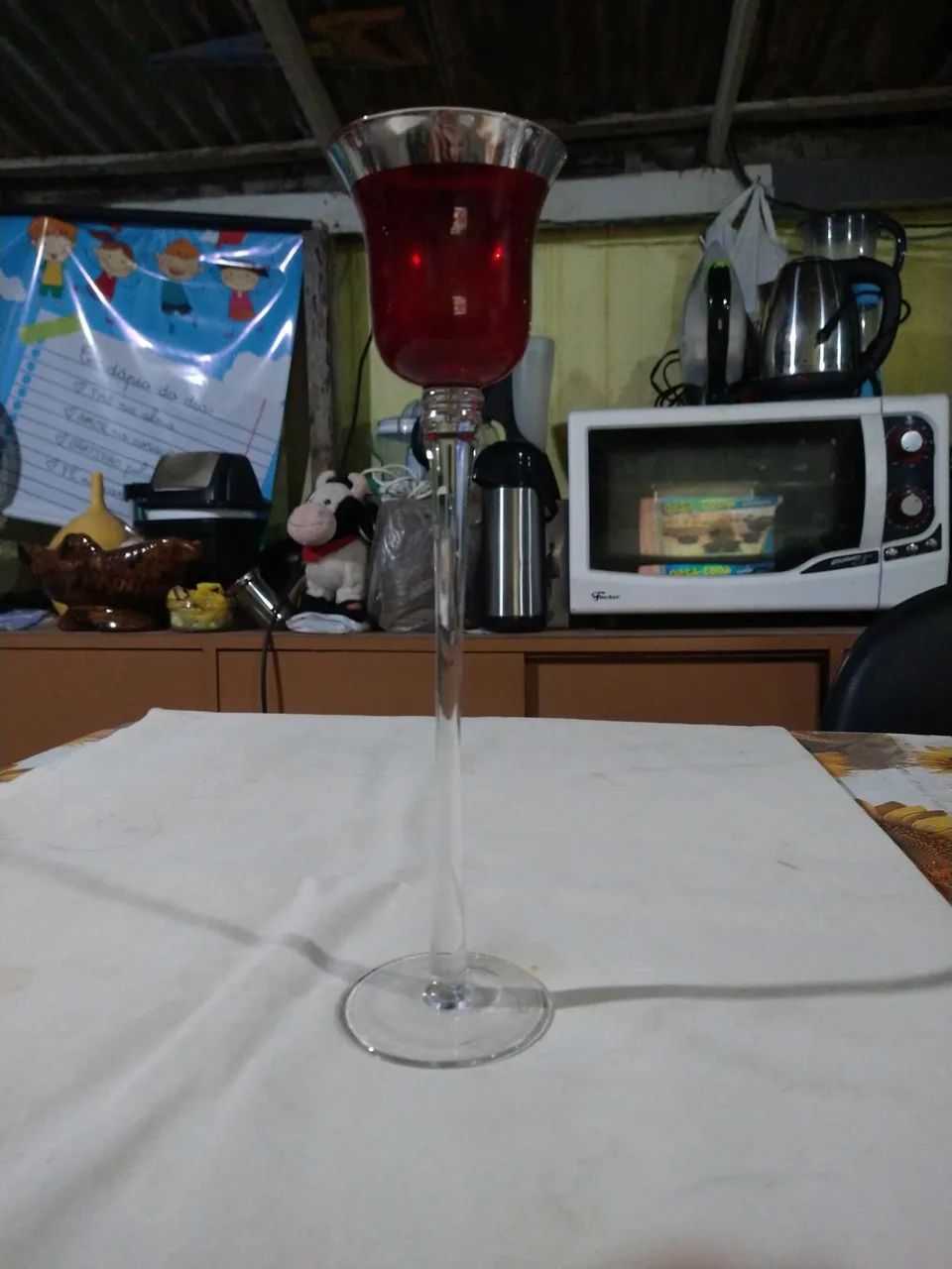 Castiçal de vidro longo (28cm). - Foto 4