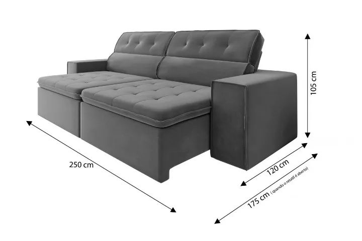 sofa petropolis entrega em 3hrs com 2,50 de largura 
