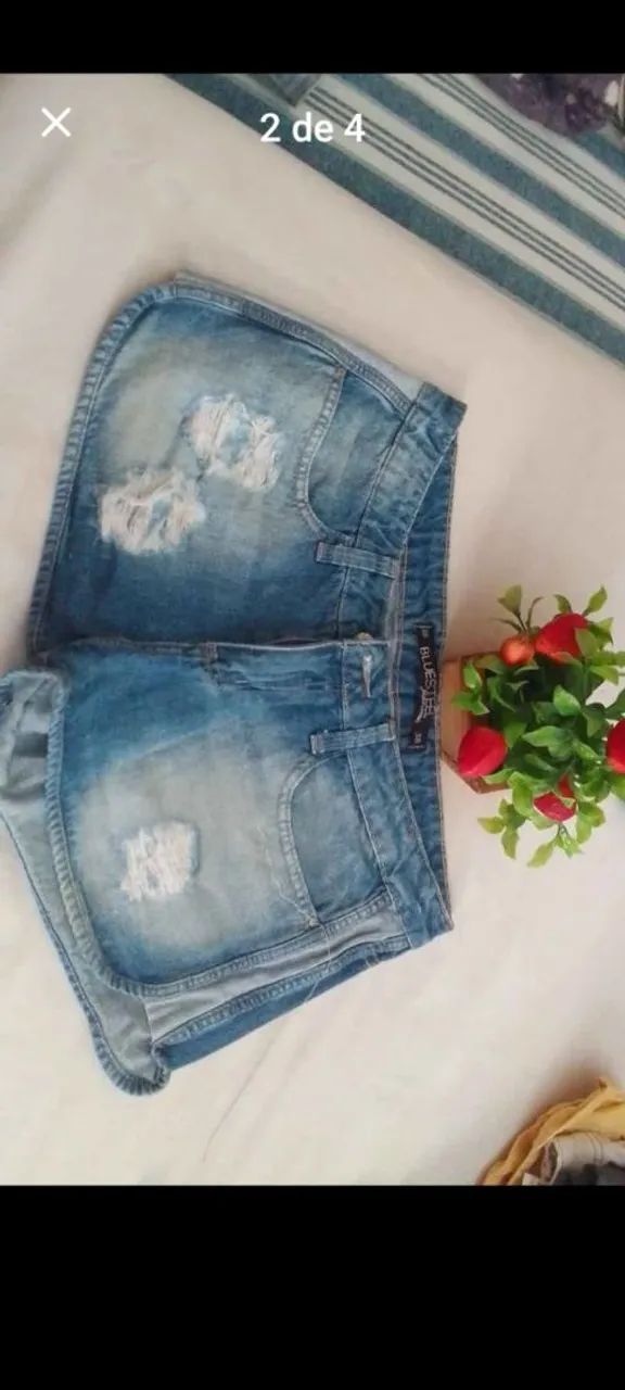 Shorts Jeans Feminino Detalhado - Foto 2