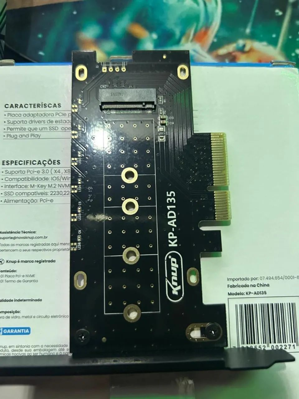 Placa Adaptador Ssd M2 M.2 Nvme Knup Pci-e Express 4x 8x 16x - Foto 2