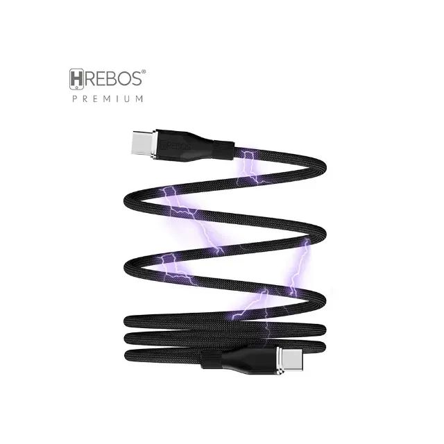 Cabo de carregador de celular, not, 1,8 metros, tablet de 60W - Magnetico, Hrebos USB-C - Foto 2