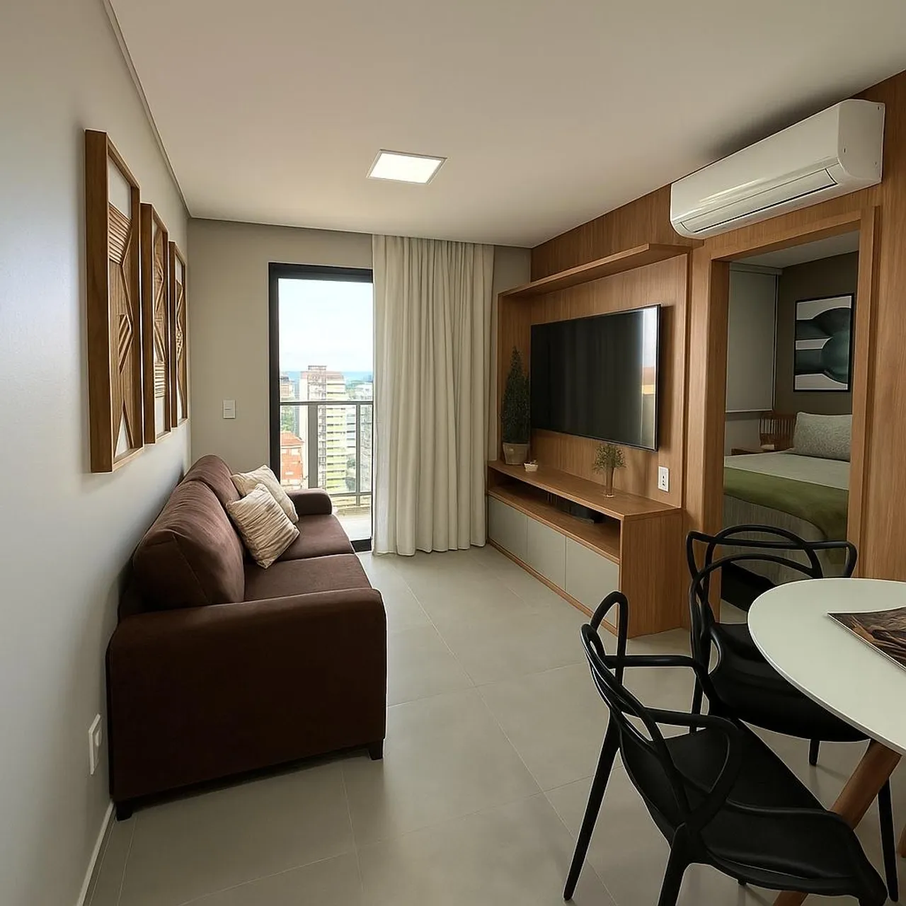Lindo quarto e sala alto padrão na Ponta Verde