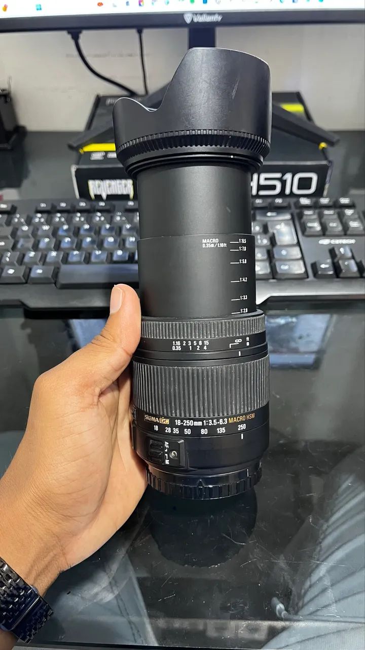 SIGMA 18-250mm 【acerocker】 Lente Sigma 18-250mm F3.5-6.3 Hsm Para Nikon Impecavel Nfe Nikon F
