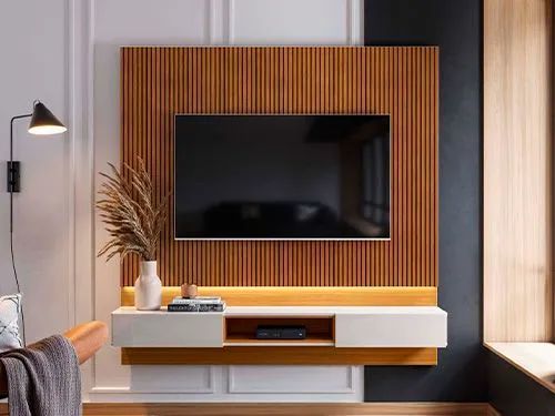 Painel com Ripas 3D para TV 70" com Led