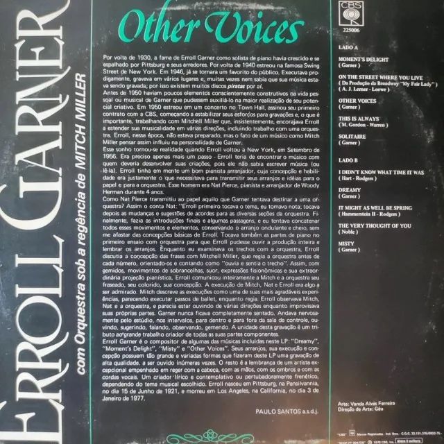 Disco de Vinil LP Errol Garner - Other voices - Foto 2